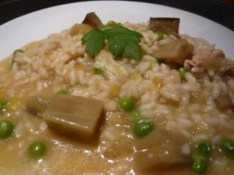 Receta de sopa de arroz y guisantes