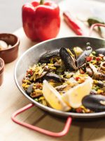 Receta de paella de marisco con rape thermomix