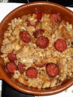 Receta de migas con bacon y chorizo