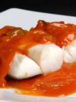 Receta de bacalao a la vizcaina con pimientos