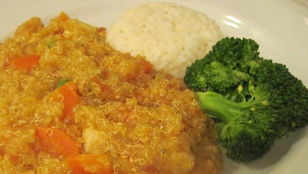 Receta de guiso de arroz integral con quinoa y verdura
