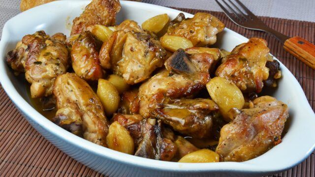 Receta de pollo en salsa al ajillo