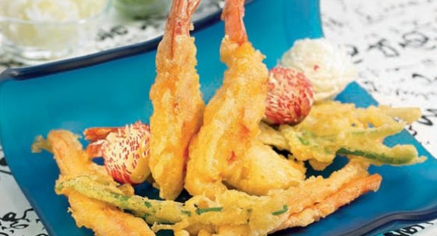 Receta de tempura de verduras y langostinos