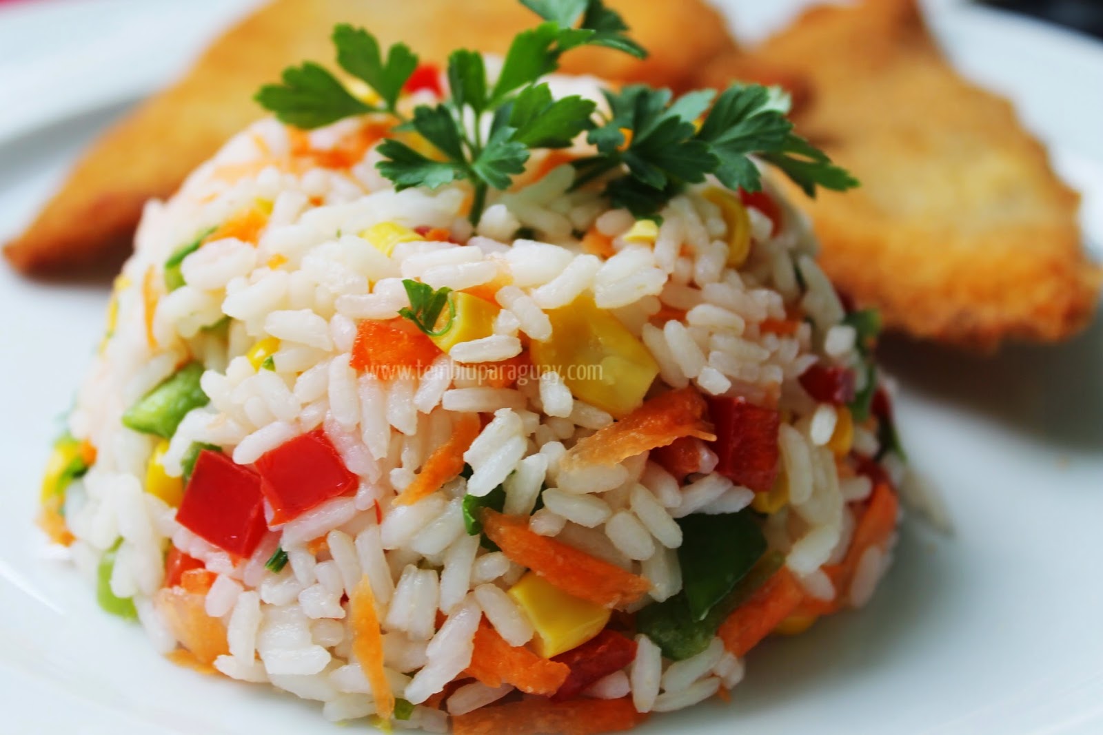 Receta de ensalada de arroz.