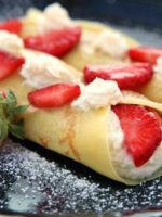 Receta de crepes de fresas y helado