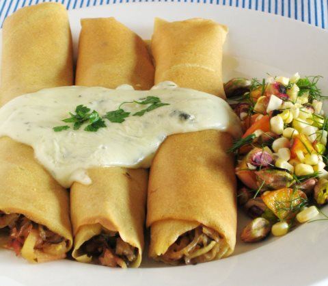 Receta de receta de crepes de puerro y queso Receta de crepes de puerro y queso