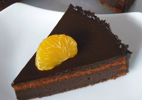 Receta de tarta de chocolate y naranja