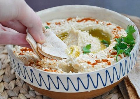 Receta de receta de hummus con tortitas Receta de hummus con tortitas