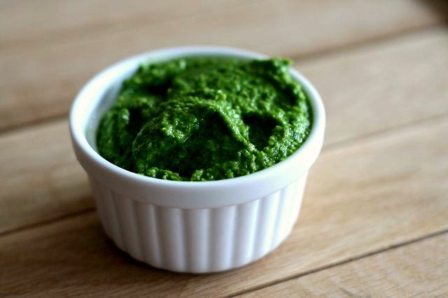 Receta de pesto de espinacas 