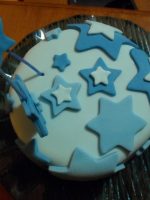 Receta de tarta fondant con estrellas