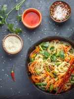 Receta de espaguetis con verduras al wok