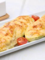 Receta de calabacines al horno con jamón y queso
