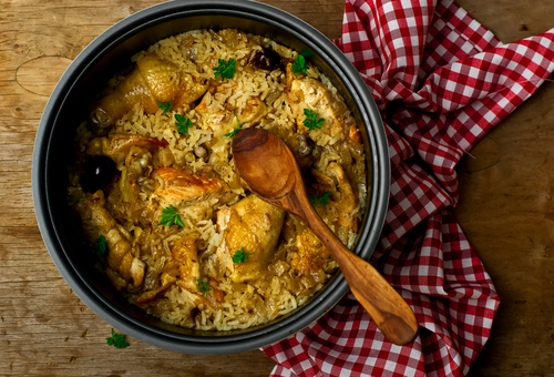 Receta de arroz con pollo al ajillo