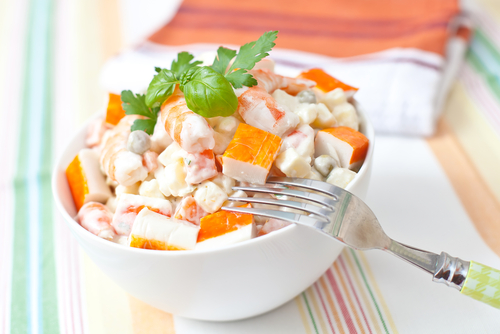 Receta de ensalada de patata y gambas