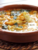 Receta de espinacas con garbanzos y gambas