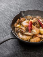 Receta de setas al ajillo con gambas