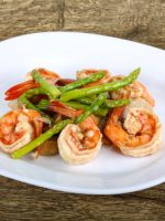 Receta de setas a la plancha con gambas