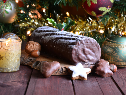 Receta de tronco de Navidad con galletas