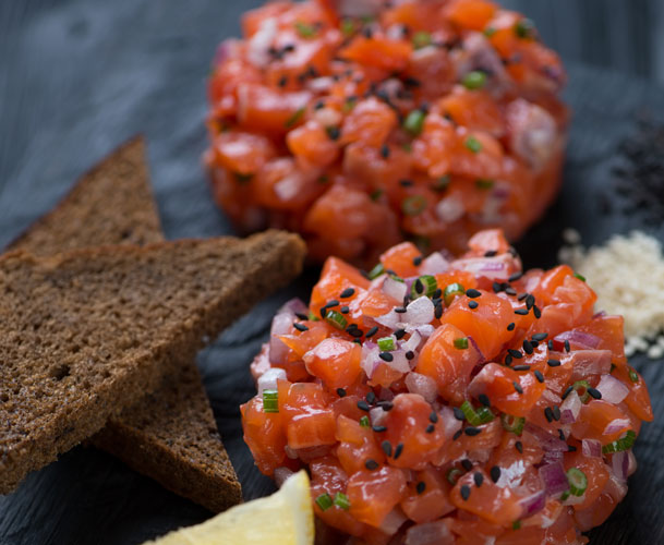 tartar de salmon fresco receta