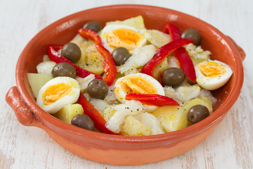 Receta de ensalada de bacalao con pimientos