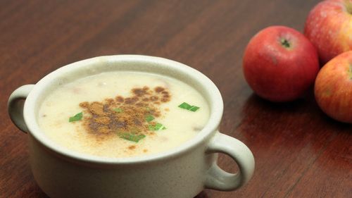 Receta de crema de puerros y manzana