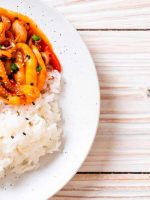 Receta de arroz con pulpo y verduras