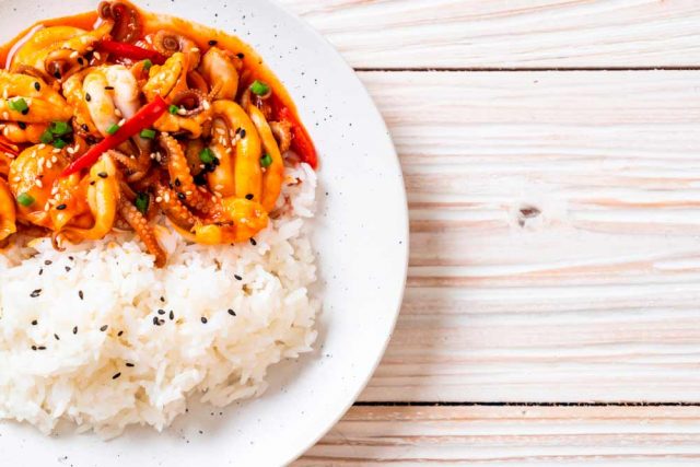 Receta de arroz con pulpo y verduras
